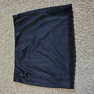 Divided Black Mini Skirt Lace Trim Size L